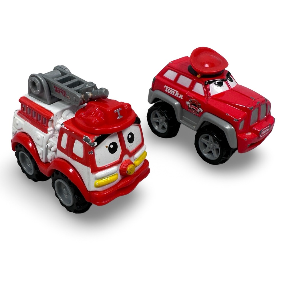 Tonka Chuck & Friends Fire Truck & Rescue SUV Set‎ Red Gray Maisto Hasbro 2006